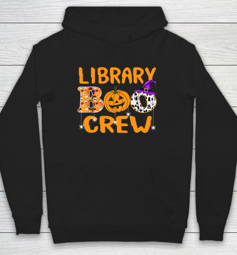 Library Boo Crew School Librarian Halloween Library Book Hoodie