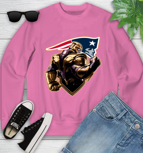 NFL Thanos Avengers Endgame Football Sports New England Patriots Youth Sweatshirt 7