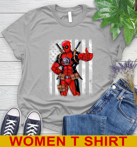 MLB Baseball San Diego Padres Deadpool American Flag Shirt Women's T-Shirt 5