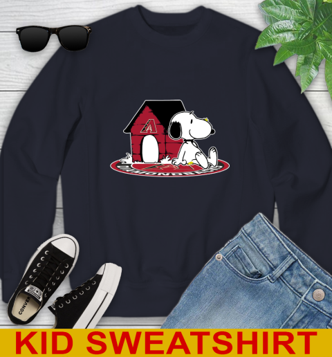 MLB Baseball MLB Baseball Arizona Diamondbacks Snoopy The Peanuts Movie Shirt Youth Sweatshirt 3