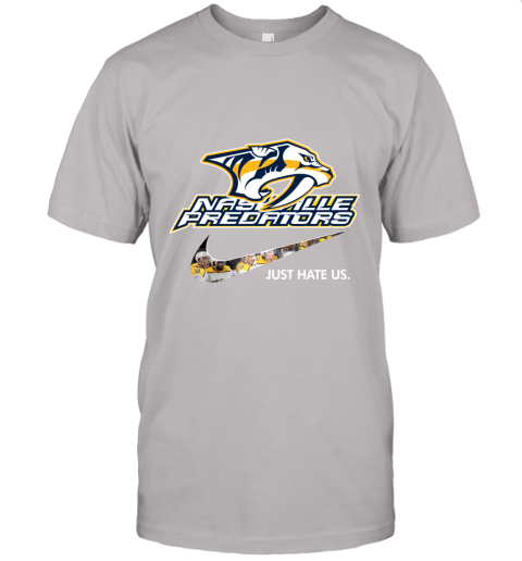 NHL Team Nashville Predators x Nike Just Hate Us Hockey Unisex Jersey Tee