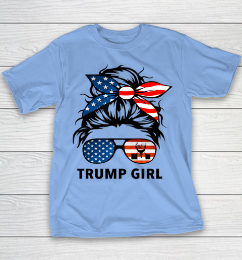 Trump Girl American Flag Glass Youth T-Shirt 7