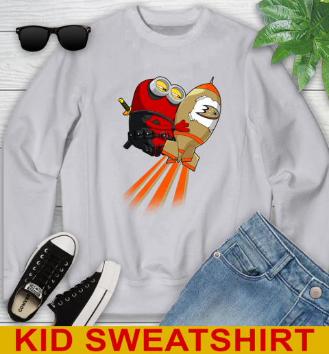 NHL Hockey Anaheim Ducks Deadpool Minion Marvel Shirt Youth Sweatshirt 3