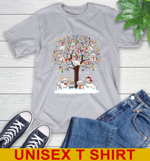 Maltese dog pet lover light christmas tree shirt 5