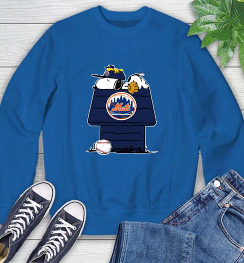 MLB New York Mets Snoopy Woodstock The Peanuts Movie Baseball T Shirt Sweatshirt 8