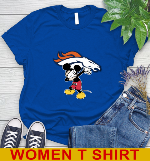 Denver Broncos NFL Football Dabbing Mickey Disney Sports Women's T-Shirt 9