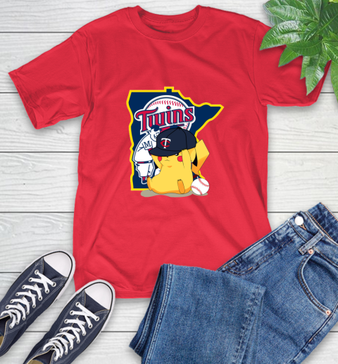 MLB Pikachu Baseball Sports Minnesota Twins T-Shirt 10