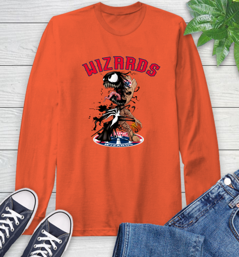 NBA Washington Wizards Basketball Venom Groot Guardians Of The Galaxy Long Sleeve T-Shirt 5