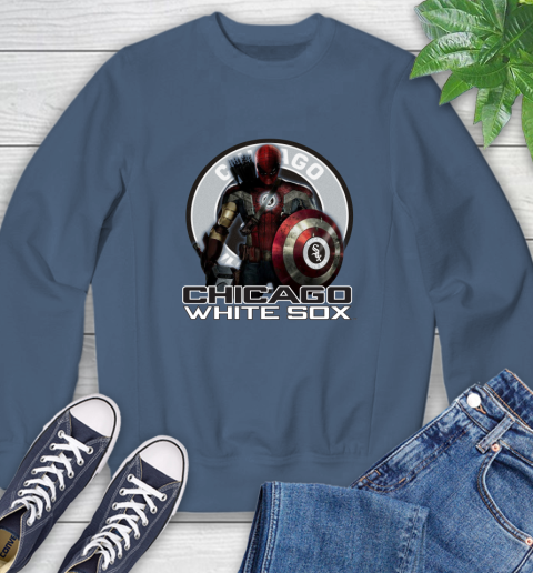 MLB Captain America Thor Spider Man Hawkeye Avengers Endgame Baseball Chicago White Sox Sweatshirt 7