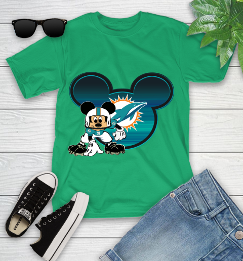 NFL Miami Dolphins Mickey Mouse Disney Football T Shirt Youth T-Shirt 18