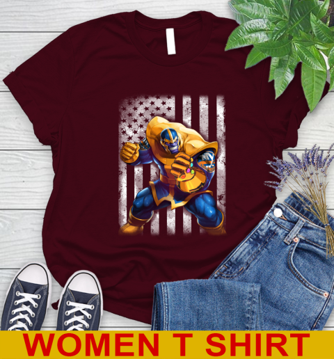 NHL Hockey New York Islanders Thanos Marvel American Flag Shirt Women's T-Shirt 6