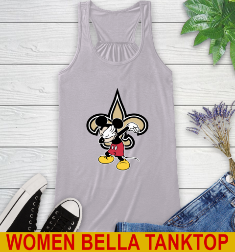 New Orleans Saints NFL Football Dabbing Mickey Disney Sports Racerback Tank 5