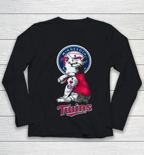 MLB Baseball My Cat Loves Minnesota Twins Youth Long Sleeve