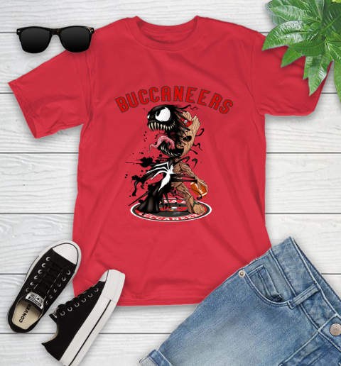 NFL Tampa Bay Buccaneers Football Venom Groot Guardians Of The Galaxy Youth T-Shirt 10
