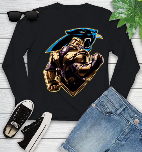 NFL Thanos Avengers Endgame Football Sports Carolina Panthers Youth Long Sleeve 2