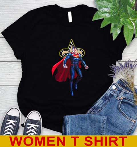NFL Superman DC Sports Football New Orleans Saints Women's T-Shirt 2
