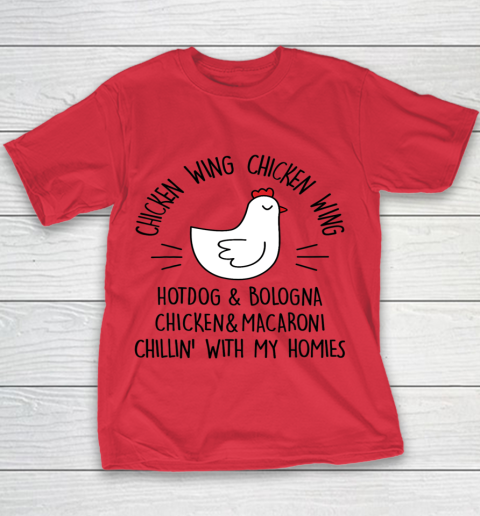 Viral Chicken Wing Chicken Wing Hot Dog Bologna Song Lyric Youth T-Shirt 6