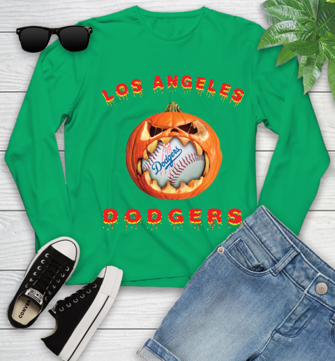 MLB Los Angeles Dodgers Halloween Pumpkin Baseball Sports Youth Long Sleeve 6