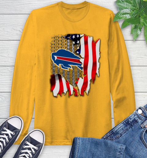 Buffalo Bills NFL Football American Flag Long Sleeve T-Shirt 2
