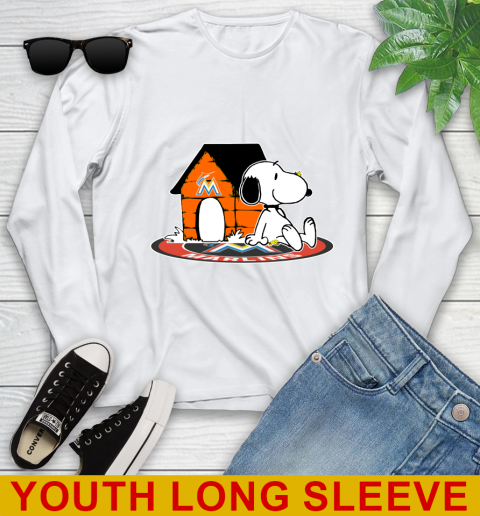MLB Baseball Miami Marlins Snoopy The Peanuts Movie Shirt Youth Long Sleeve