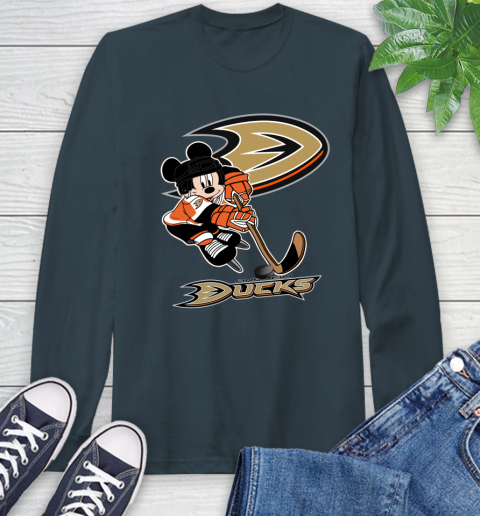 NHL Anaheim Ducks Mickey Mouse Disney Hockey T Shirt Long Sleeve T-Shirt 8