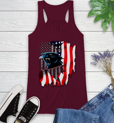 Carolina Panthers NFL Football American Flag Racerback Tank 2