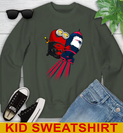 NFL Football New England Patriots Deadpool Minion Marvel Shirt Youth Sweatshirt 8