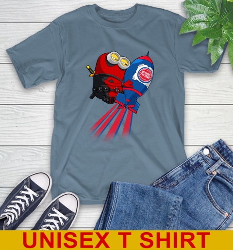 NBA Basketball Detroit Pistons Deadpool Minion Marvel Shirt T-Shirt 8