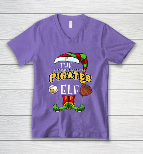 Pittsburgh Pirates Christmas ELF Funny MLB V-Neck T-Shirt 8