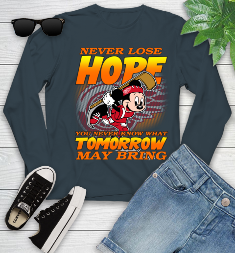 Detroit Red Wings NHL Hockey ootball Mickey Disney Never Lose Hope Youth Long Sleeve 9