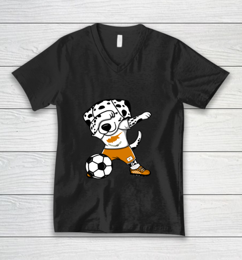 Dabbing Dalmatian Cyprus Soccer Fans Jersey Cypriot Football V-Neck T-Shirt