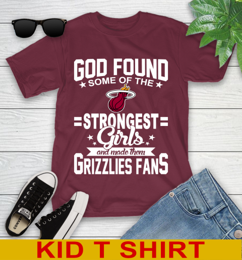 Memphis Grizzlies NBA Basketball God Found Some Of The Strongest Girls Adoring Fans Youth T-Shirt 5