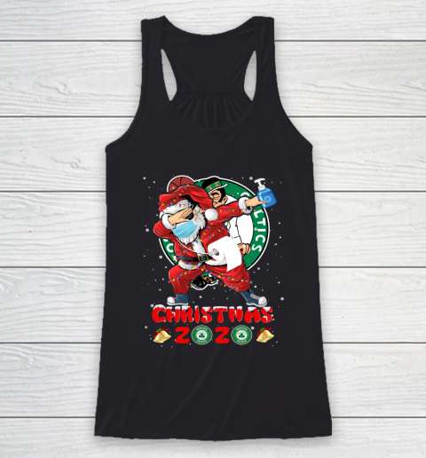 Boston Celtics Funny Santa Claus Dabbing Christmas 2020 NBA Racerback Tank