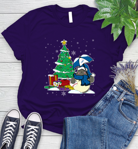 Los Angeles Dodgers MLB Baseball Cute Tonari No Totoro Christmas Sports Women's T-Shirt 4