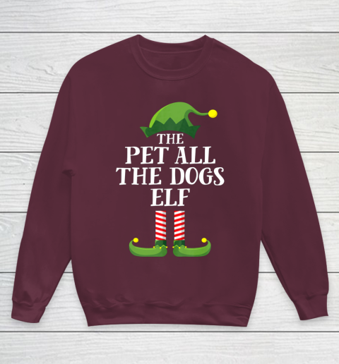 Pet All The Dogs Elf Matching Family Group Christmas Pajama Youth Sweatshirt 4