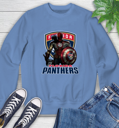 NHL Captain America Thor Spider Man Hawkeye Avengers Endgame Hockey Florida Panthers Sweatshirt 11