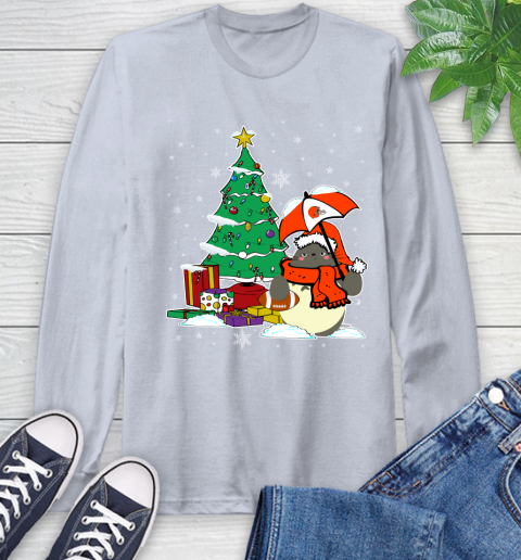 Cleveland Browns NFL Football Cute Tonari No Totoro Christmas Sports Long Sleeve T-Shirt 6
