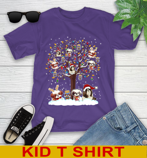 Shih Tzu dog pet lover light christmas tree shirt 99