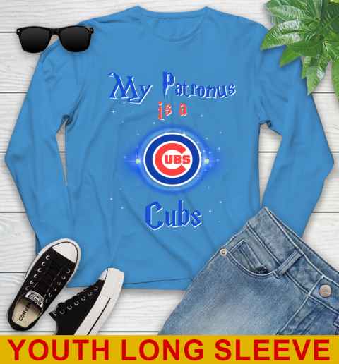 MLB Baseball Harry Potter My Patronus Is A Chicago Cubs Youth Long Sleeve 8