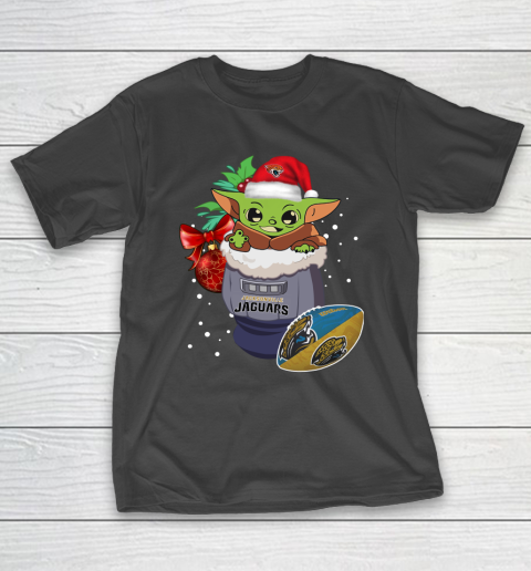 Jacksonville Jaguars Christmas Baby Yoda Star Wars Funny Happy NFL T-Shirt 2