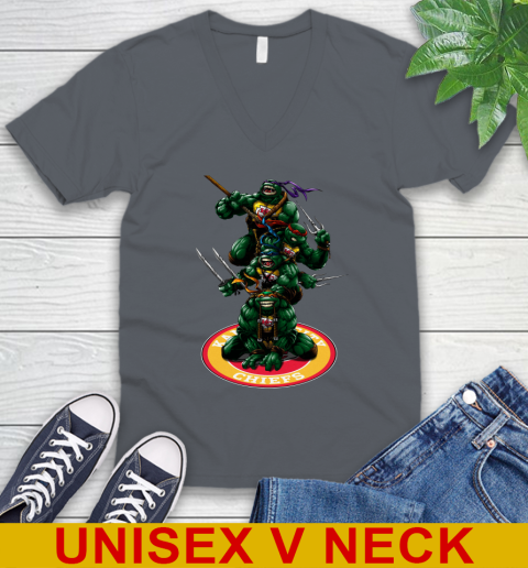 NFL Football Kansas City Chiefs Teenage Mutant Ninja Turtles Shirt V-Neck T-Shirt 5