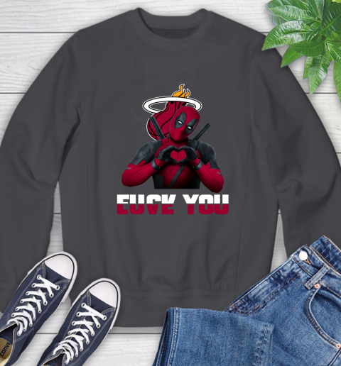 NBA Miami Heat Deadpool Love You Fuck You Basketball Sports Sweatshirt 6