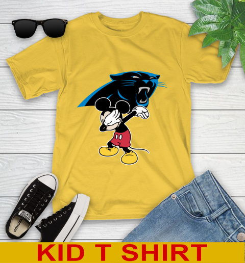 Carolina Panthers NFL Football Dabbing Mickey Disney Sports Youth T-Shirt 8