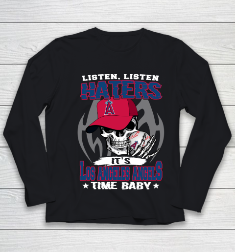 Listen Haters It is ANGELS Time Baby MLB Youth Long Sleeve