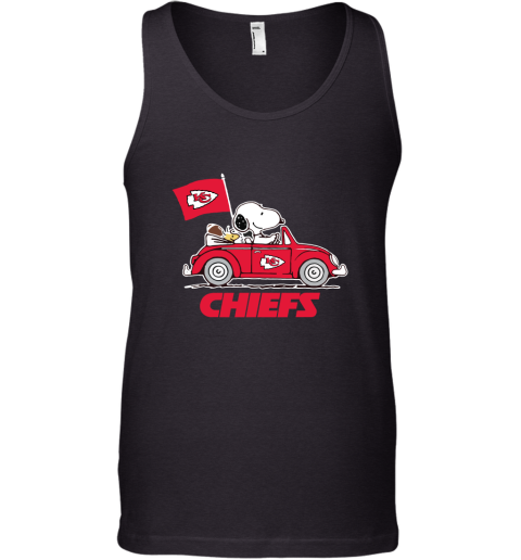 Snoopy And Woodstock Ride The Kansas City Chiefs Car NFL Tank Top
