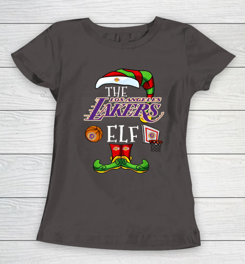 Los Angeles Lakers Christmas ELF Funny NBA Women's T-Shirt 7