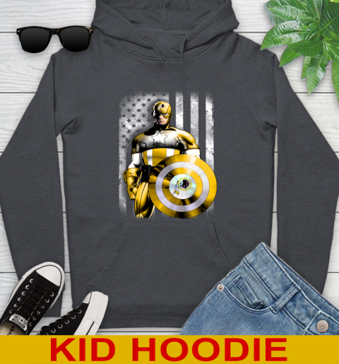 Washington Redskins NFL Football Captain America Marvel Avengers American Flag Shirt Youth Hoodie 9