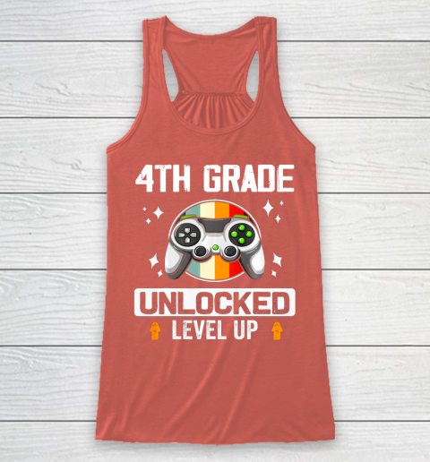 Next Level t shirts 4th Grade Unlocked Level Up Back To School Fourth Grade Gamer Racerback Tank 3