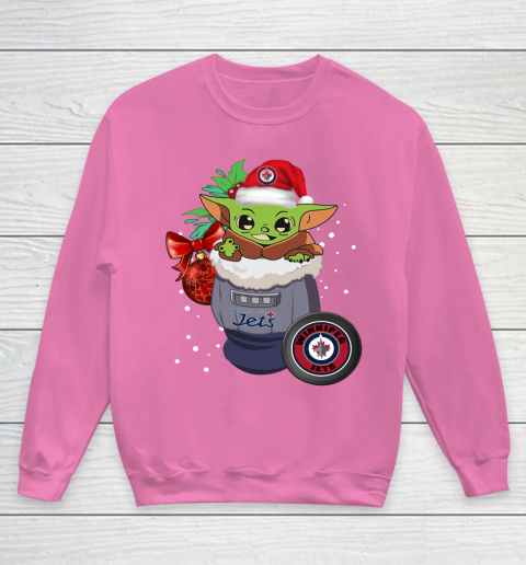 Winnipeg Jets Christmas Baby Yoda Star Wars Funny Happy NHL Youth Sweatshirt 7