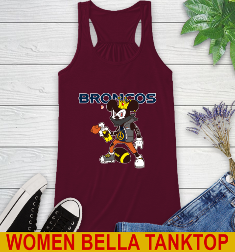 Denver Broncos NFL Football Mickey Peace Sign Sports Racerback Tank 3